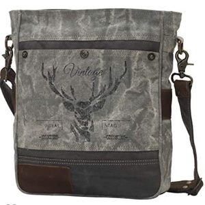 Royal vintage upcycled  canvas shoulder bad